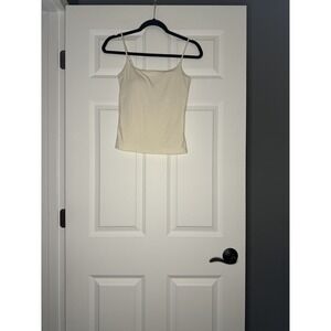 Express Cami Fitted Tank Top With Built In Bra Ivory Small Nwt
